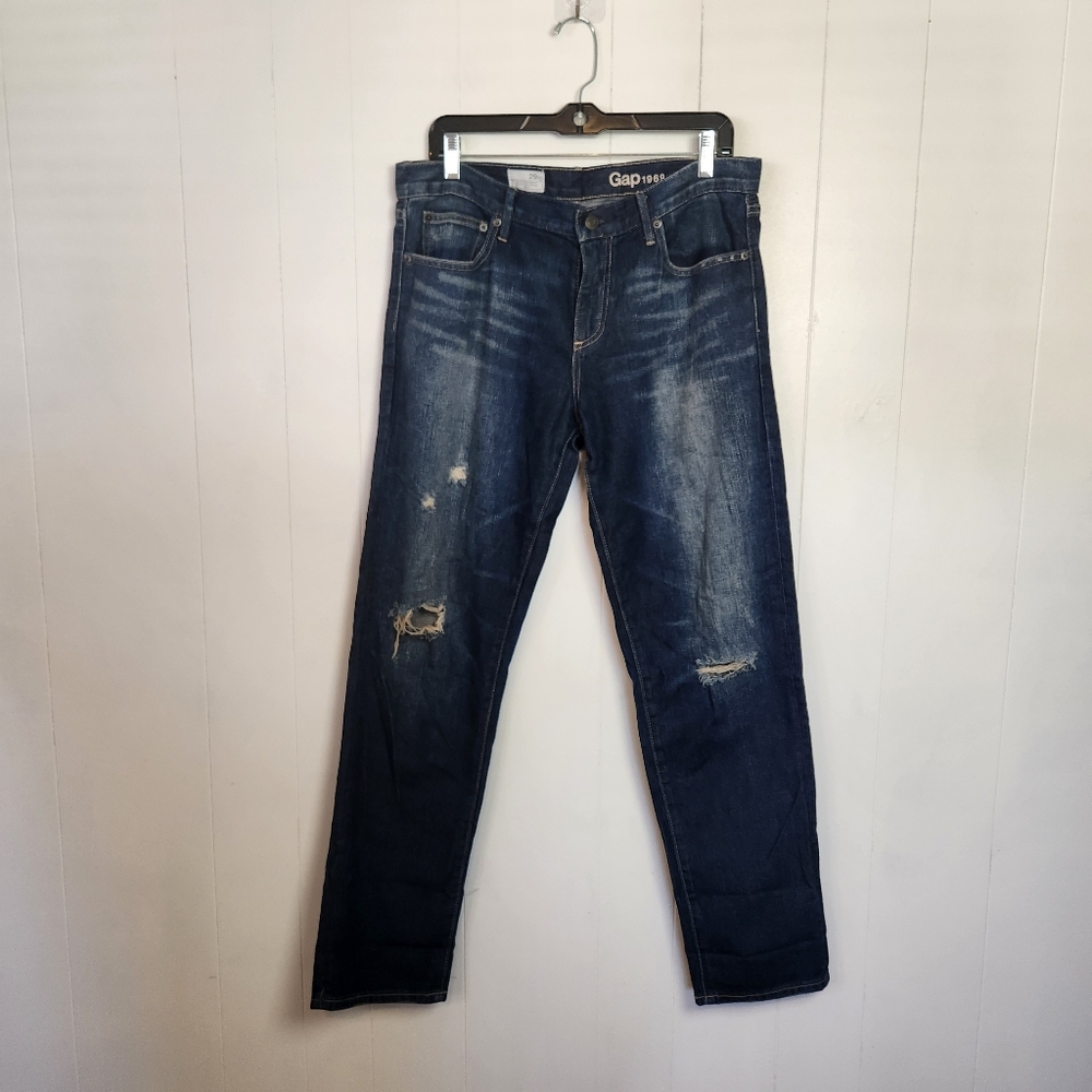Gap Sexy Boyfriend Loose Jeans Mid Rise Ankle Cropped Womens Size 29 Long Tall